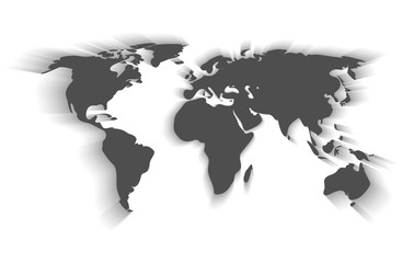 map of the world with shadow