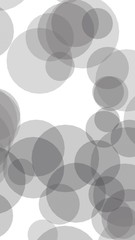 Gray translucent circles on a white background. 3D illustration