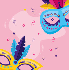 masks with feather carnival