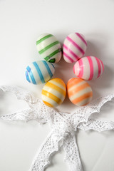 Easter eggs dyied in rainbow colors