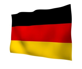 Flag of Germany. Wide format 3D illustration. State symbol of the Federal Republic of Germany. 3D rendering