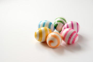 Easter eggs dyied in rainbow colors