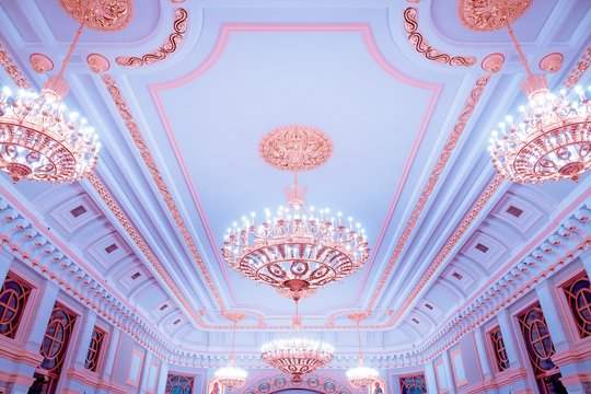 ornate decor, chandeliers