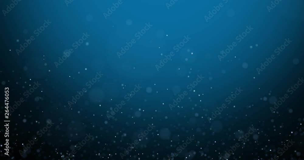 Poster artistic dark blue bokeh water bubbles particle copy space animation background.
