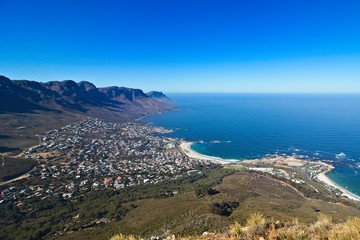 Camp's bay, Cape Town, South Africa. This is a very popular tourist attraction in the city. 