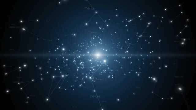 AI artificial intelligence, digital lines and luminous dots creating the structure of the human brain connected