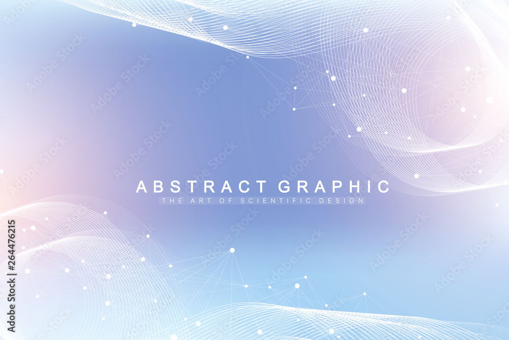 Poster geometric abstract background with connected line and dots. network and connection background for yo