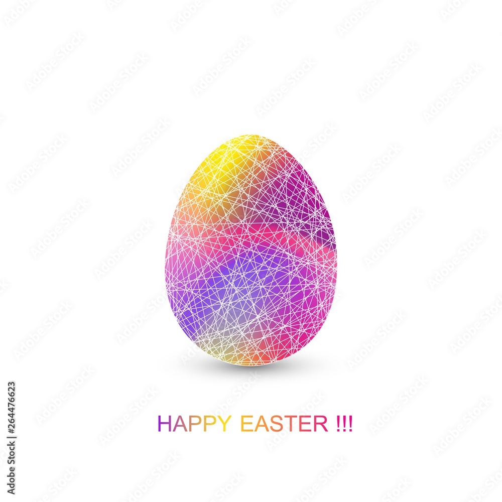 Aufkleber Easter egg in geometric style with abstract fluid gradient shapes vector trendy liquid color background