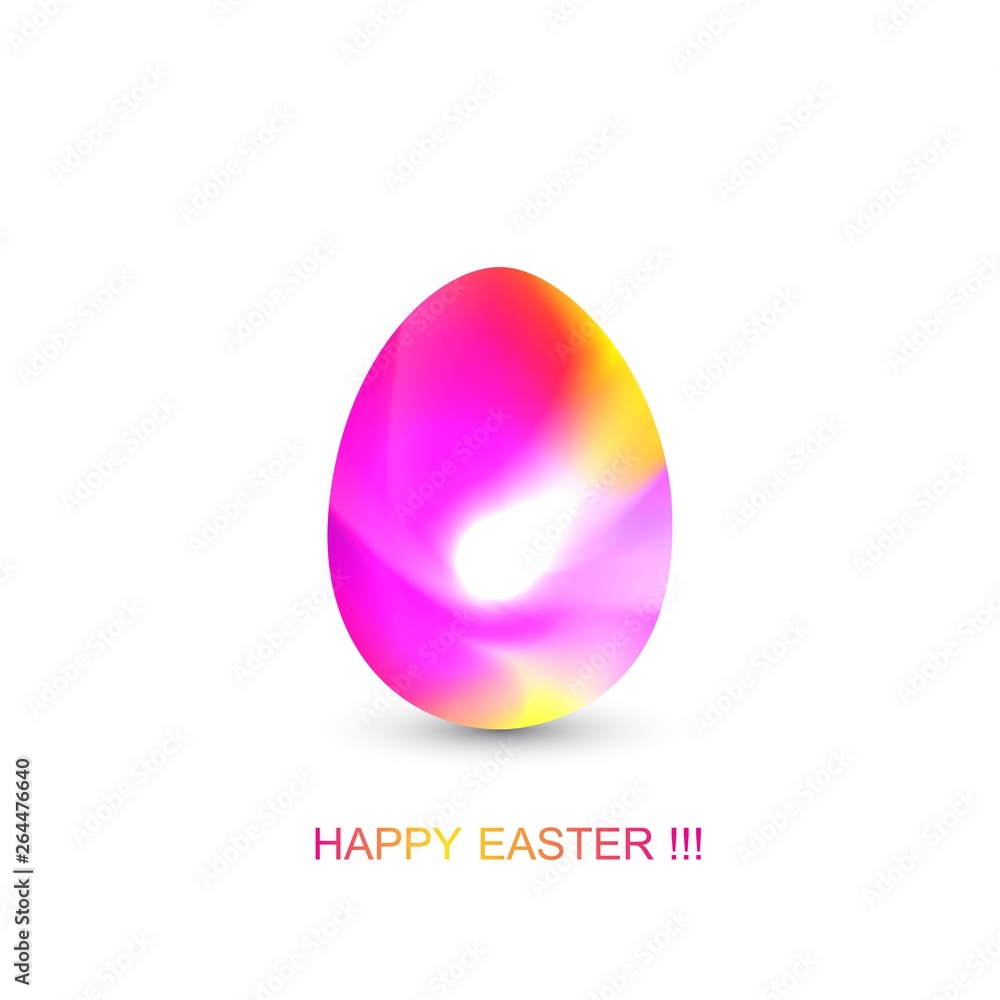 Aufkleber Easter egg in geometric style with abstract fluid gradient shapes vector trendy liquid color background