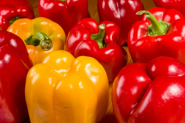 colorful mix of the freshest red and yellow paprika, bell pepper