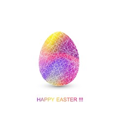Easter egg in geometric style with abstract fluid gradient shapes vector trendy liquid color background