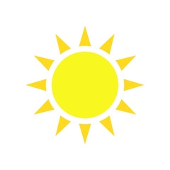Sun icon, illustration on white background