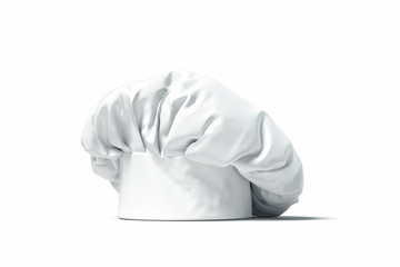 White cook hat or toque isolated on light background. 3d rendering.