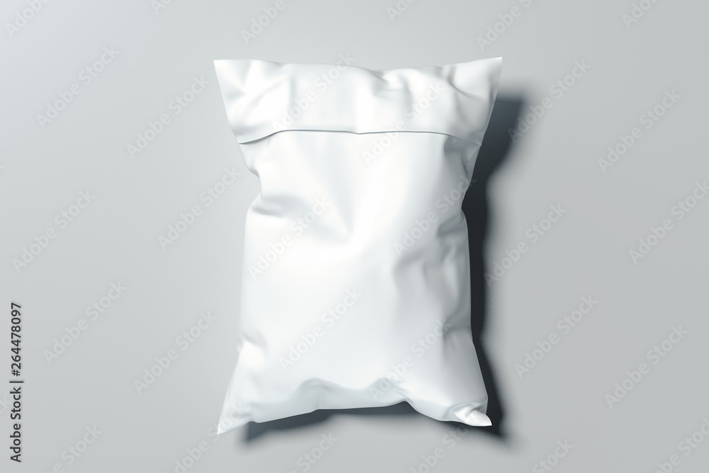Poster white realistic packet isolated on white background. 3d rendering.