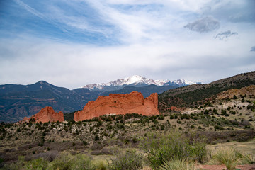 Fototapeta na wymiar Pikes Peak Garden of the Gods Colorado Springs