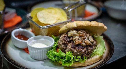 Variety of hamburgers