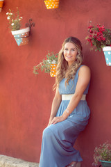 blonde woman in the field