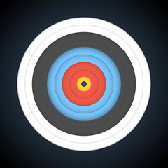 Target for archery on dark background. Vector illustration