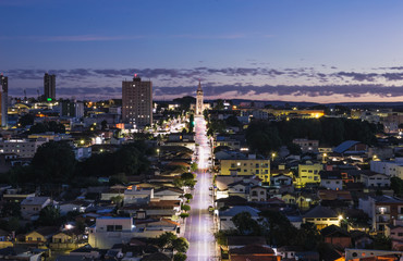 Cityscape of Araxá, MG, Brazil in the evening