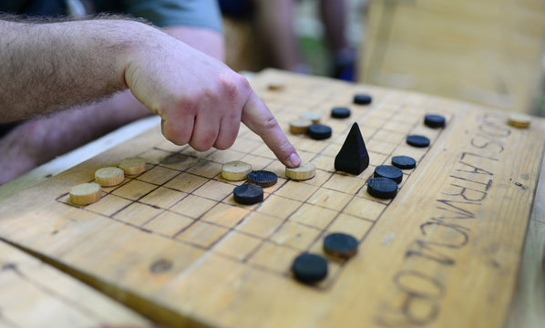 Roman soldier playing a game