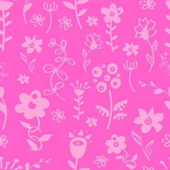 Pattern Set and freehand sketch with flowers. Used for greeting card, poster design.Vector illustration