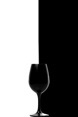 black champagne glass isolated on  white background