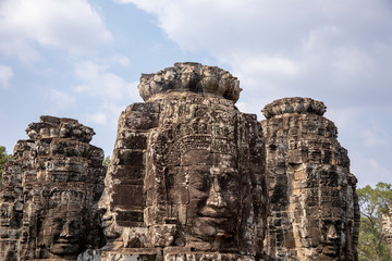 Naklejka premium Faces of Bayon in Angkor Thom