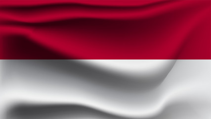 Indonesia flag waving with the wind  3D illustration wave flag