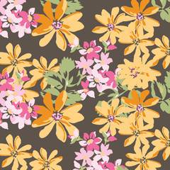 Floral bouquet pattern with small flowers and leaves