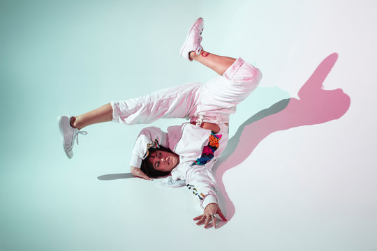 Female dancer under bright light