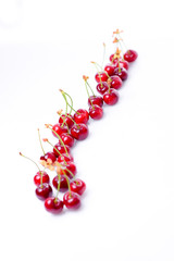 red cherries isolated on white background