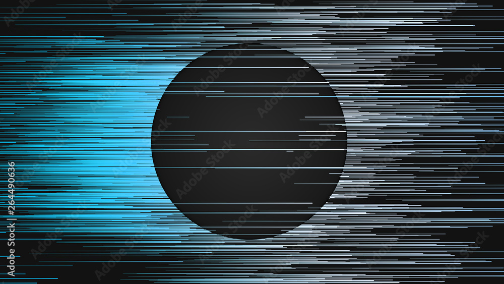 Fototapete Digital horizontal blue lines abstract background. Computer generated geometric pattern. 3d rendering