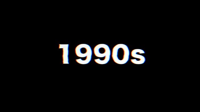 1990s title animation with glitch effect
