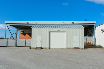 Mobile storage shed installed on the ground for temporary use