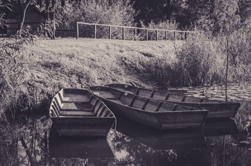 Boats in an river armlet