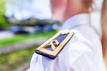 Obraz premium Woman in a military uniform of german Bundeswehr