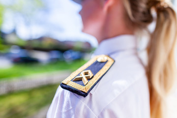 Woman in a military uniform of german Bundeswehr