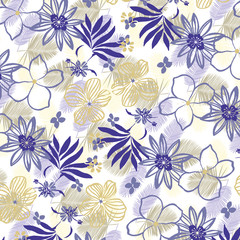 Floral bouquet pattern with small flowers and leaves