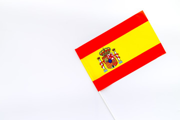 Flag of Spain on white background top view