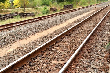 Obraz premium Train station and railway