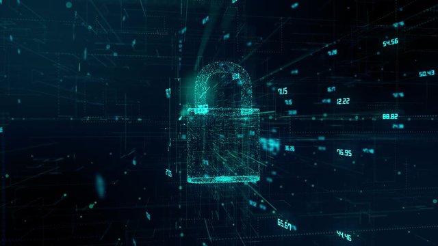 Safety of data from viruses malware and backdoor hacking using encryption - Conceptual animation 3D render