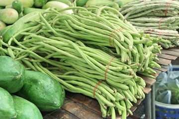 Long beans at market