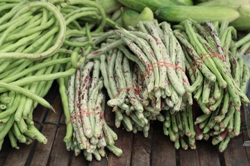 Long beans at market