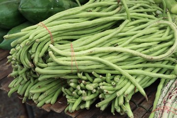 Long beans at market