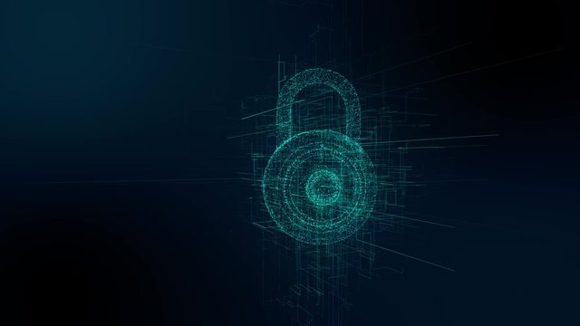Safety of data from viruses malware and backdoor hacking using encryption - Conceptual animation 3D render
