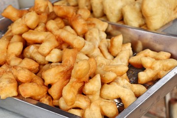 Deep-fried dough stick at market