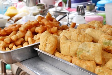 Deep-fried dough stick at market