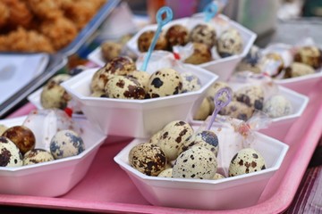 Quail eggs at street food