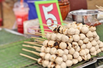 grilled meatball at street food