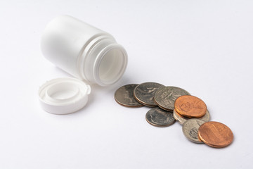 Coins from pills botle